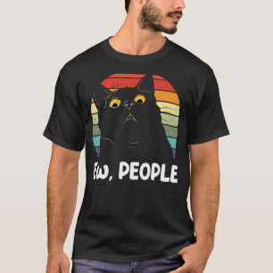 Svartvit Katt för kvinnor i manar roligt T Shirt