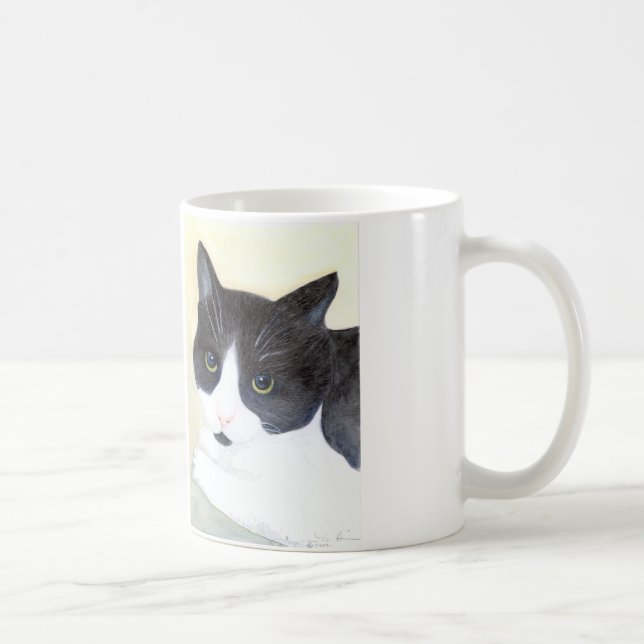 Svartvit katt kaffemugg (Höger)