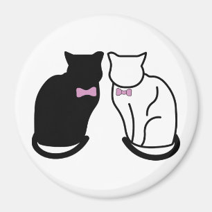 Svartvit katt magnet