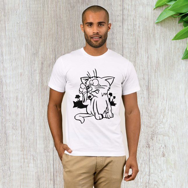 Svartvit katt Manar T-Shirt (Skapare uppladdad)