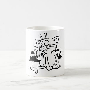 Svartvit katt Mugg