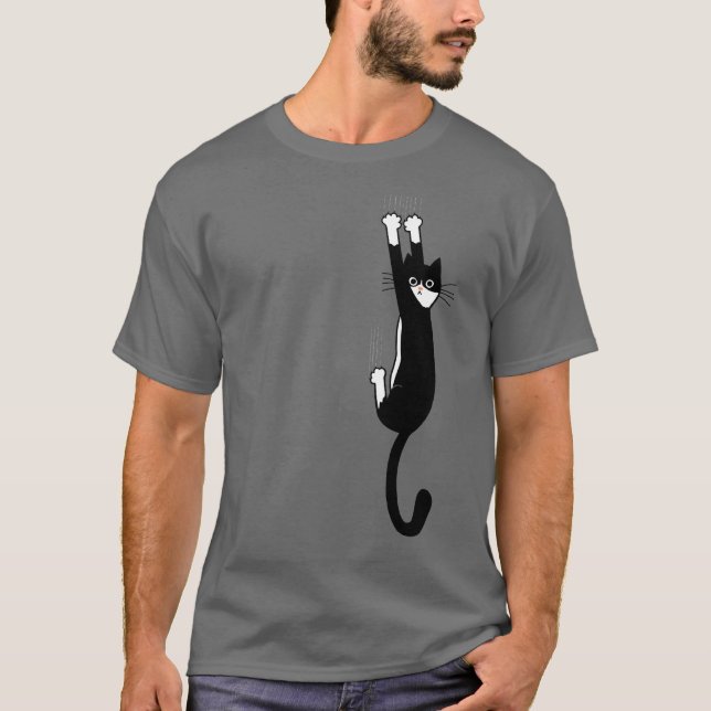 Svartvit katt på | Funny Tuxedo Cat T Shirt (Framsida)