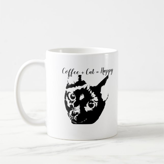 Svartvit katt, Personlig Kaffemugg (Vänster)