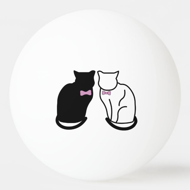 Svartvit katt pingisboll (Framsidan)