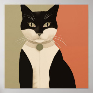 Svartvit katt poster