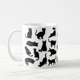 Svartvit katt Silhouettes Kaffemugg