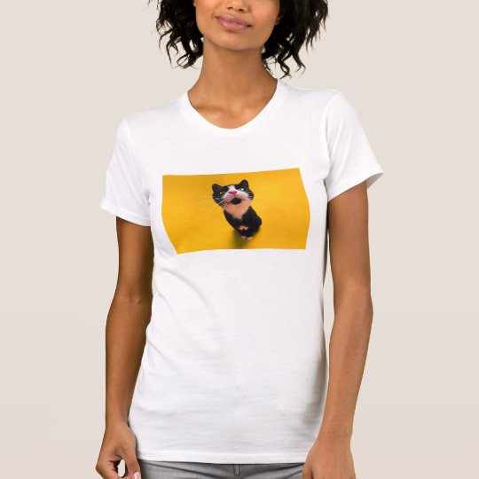 Svartvit katt-smoking katt-husdjur tee