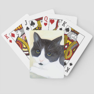 Svartvit katt spel kort
