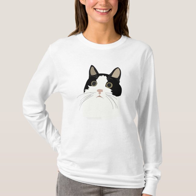 Svartvit katt t shirt (Framsida)