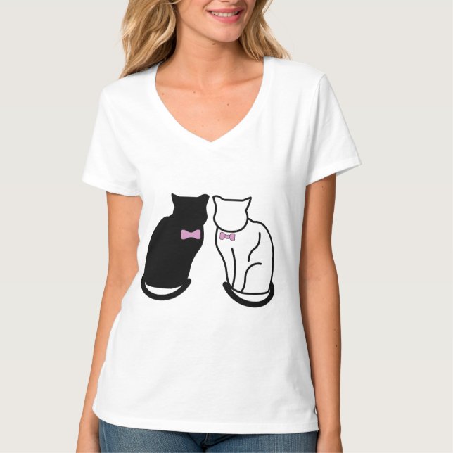 Svartvit katt t shirt (Framsida)