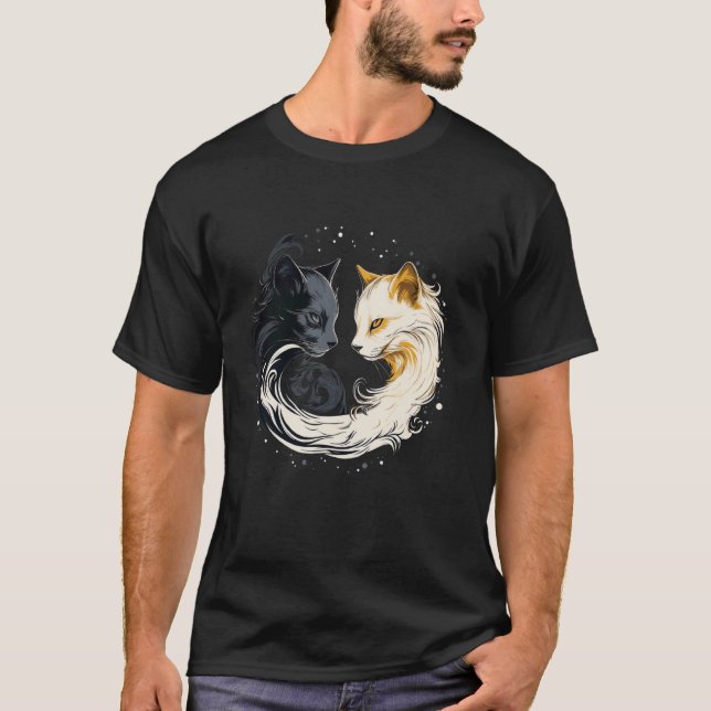svartvit katt t shirt (Framsida)