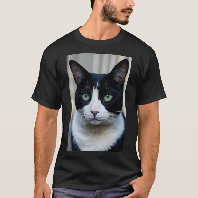Svartvit katt t shirt (Framsida)