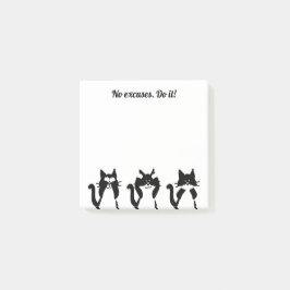 Svartvit katter | Tre Wise Kattunge Post-it Block