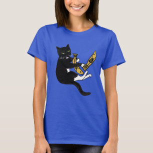 Svartvit kattfiske T-skjorta T Shirt