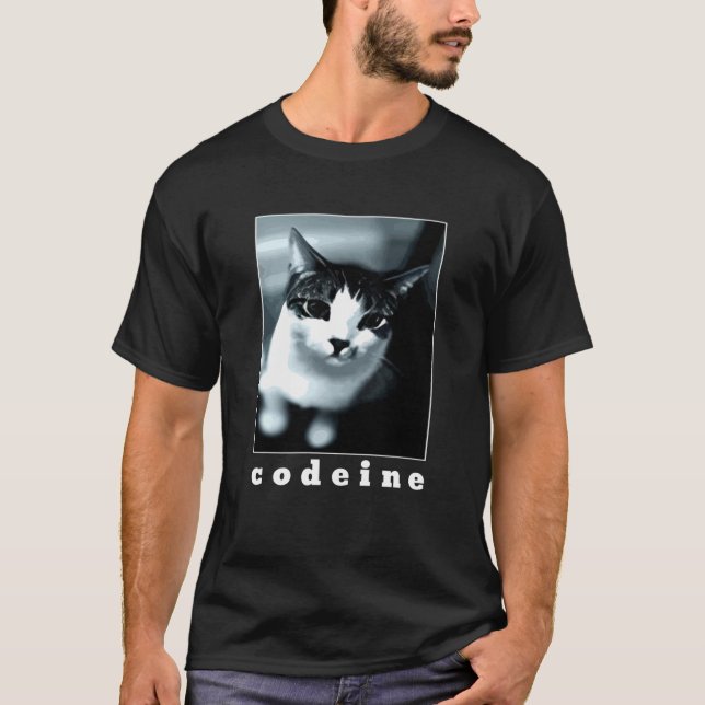 Svartvit kattkodein t shirt (Framsida)