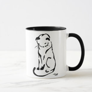 Svartvit kattmugg mugg