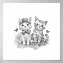 Svartvit kattungar och vänner