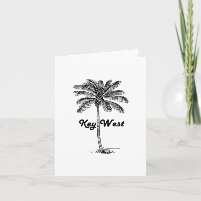 Svartvit Key West Florida & handflatandesign Kort (Framsida)