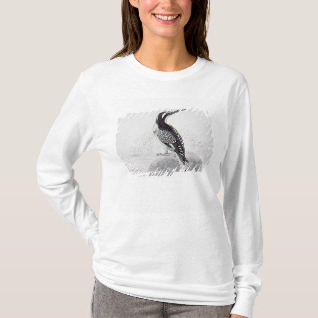 Svartvit Kingfisher Tee Shirt (Framsida)