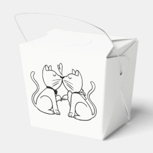 Svartvit kissing Cats Wedding Bridal Shower Black  Presentaskar