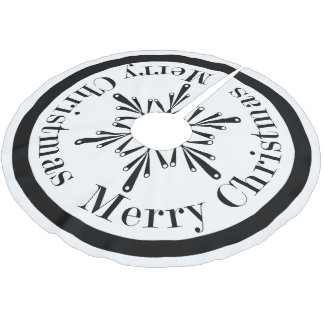 Svartvit kjol för julSnowflaketräd Julgransmatta Borstad Polyester