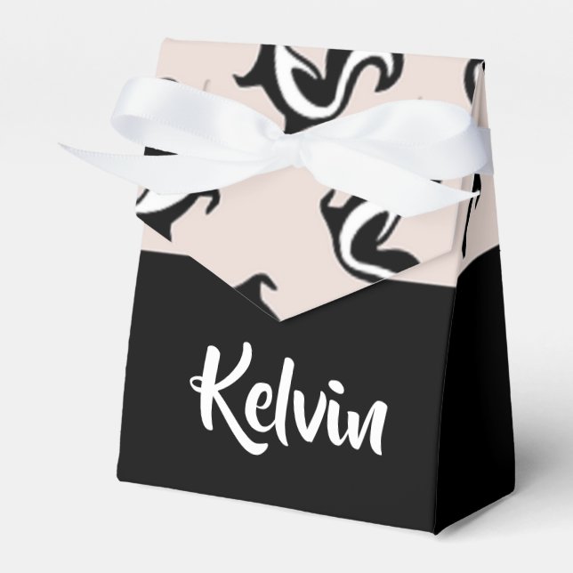 Svartvit kjol på ro rosa presentaskar (Framsidan Sidan)