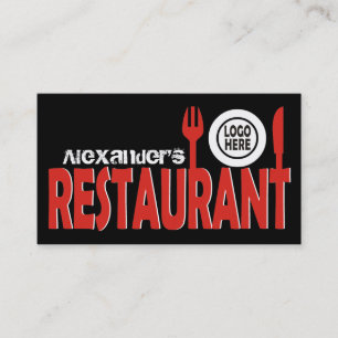 Svartvit klämplingsskylt för Restauranger Visitkort