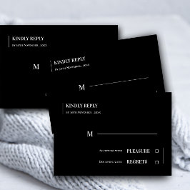 Svartvit klass - minimalistisk Contemporary Bröllo OSA Kort