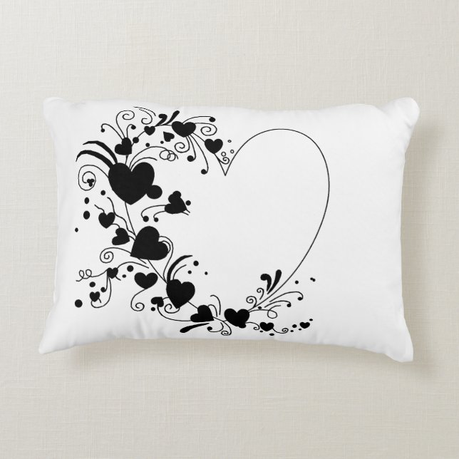 Svartvit klassiker prydnadskudde (Baksidan)