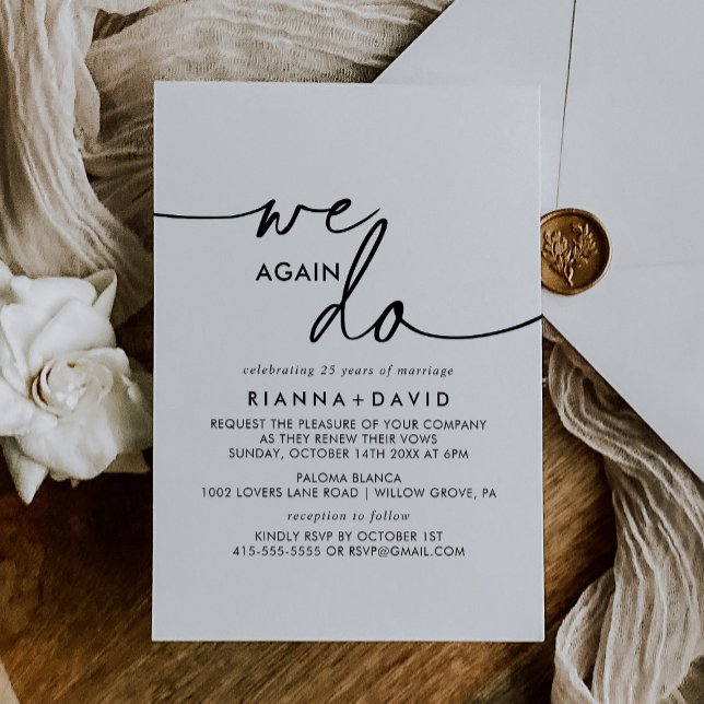 Svartvit klassiker.. Vi förnyar Vow Renewal igen Inbjudningar (Skapare uppladdad)
