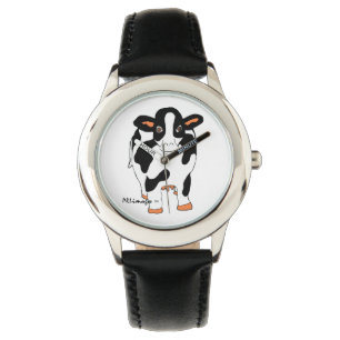 Svartvit kobarnklocka armbandsur
