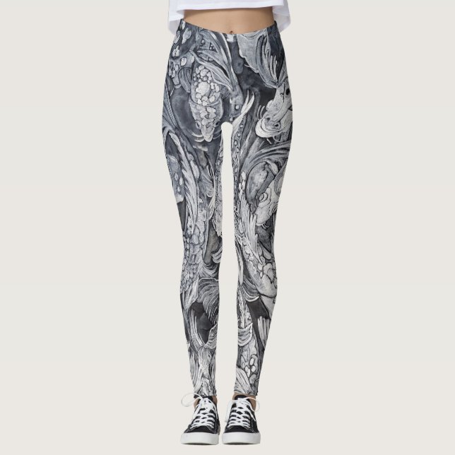 Svartvit koifisk leggings (Framsida)