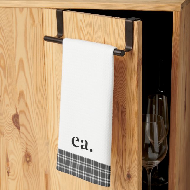 Svartvit Kökshandduk (Thirds Fold)