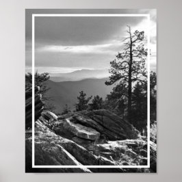 Svartvit kolorado Mountain Scenery Poster