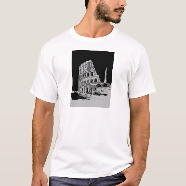 Svartvit kolosseum t-shirt (Framsida)