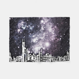 Svartvit komisk Milky stilstadshorisont långt Fleecefilt