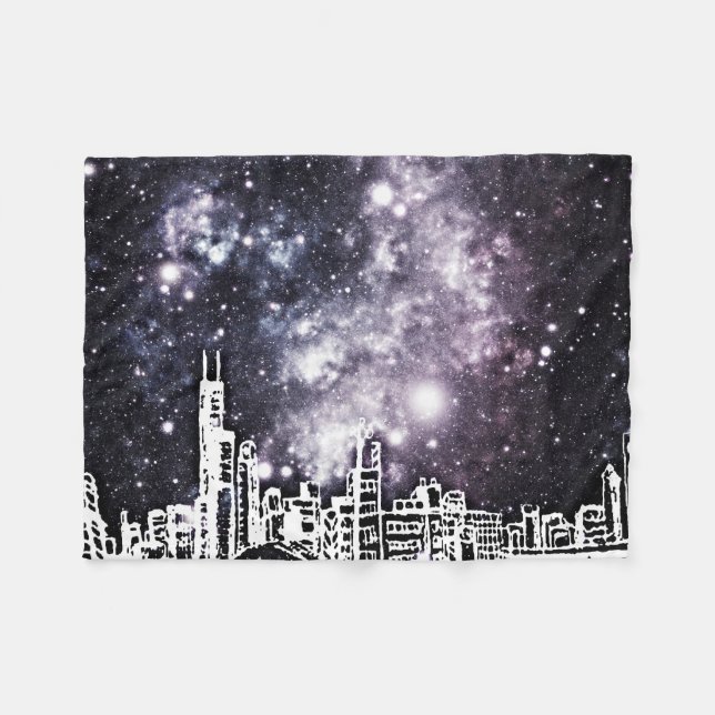 Svartvit komisk Milky stilstadshorisont långt Fleecefilt (Framsidan (Horisontell))