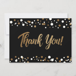 Svartvit Konfetti Studenten, Guld, tack