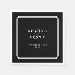 Svartvit konst Deco Bröllop Pappersservett