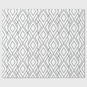Svartvit konst Deco Diamond Mönster Presentpapper