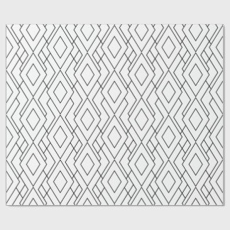 Svartvit konst Deco Diamond Mönster Presentpapper