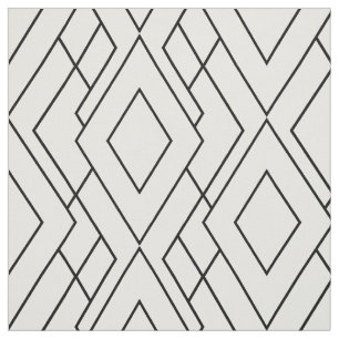 Svartvit konst Deco Diamond Mönster Tyg