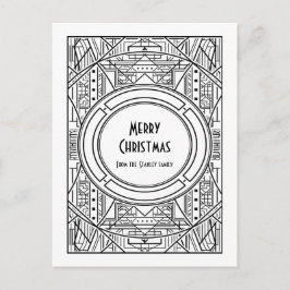 Svartvit konst deco God jul Vykort