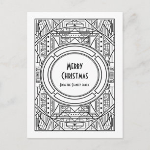 Svartvit konst deco God jul Vykort
