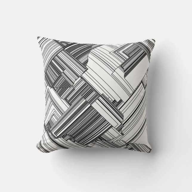 Svartvit konst Deco Kudde (Framsida)