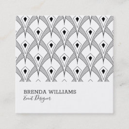 Svartvit konst-deco mönster fyrkantigt visitkort