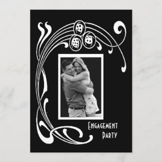 Svartvit konst Deco Party-Anpassningsbar Inbjudningar
