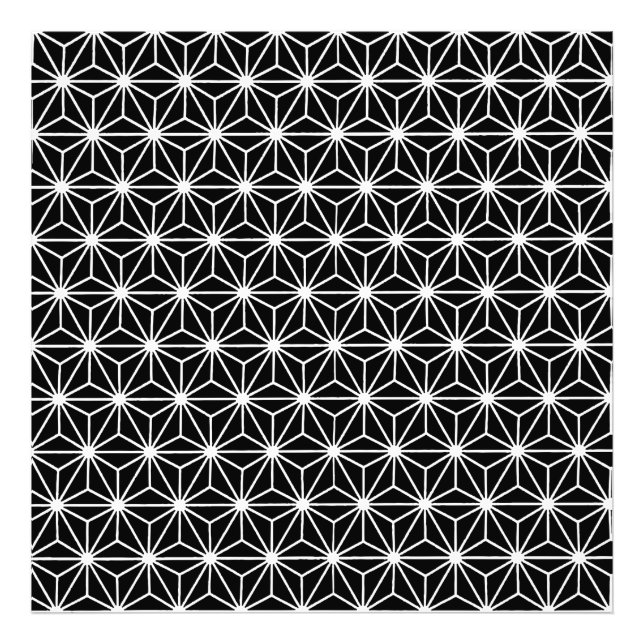 Svartvit konst Deco Stil Triangles Mönster Fototryck (Framsidan)