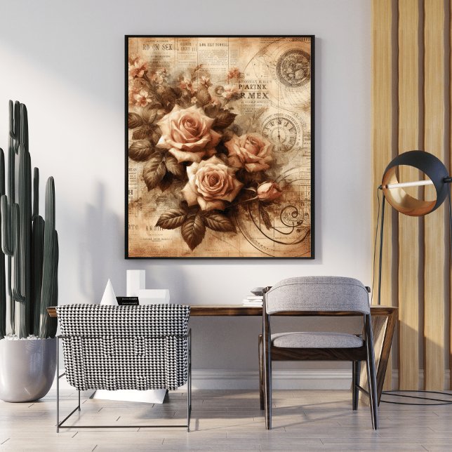 Svartvit konst för svartvit Ro-Elegant Poster (Skapare uppladdad)