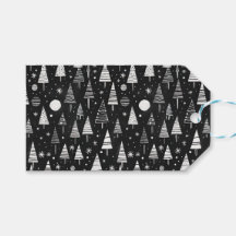 Svartvit konst Julgranar och prydnadsföremål